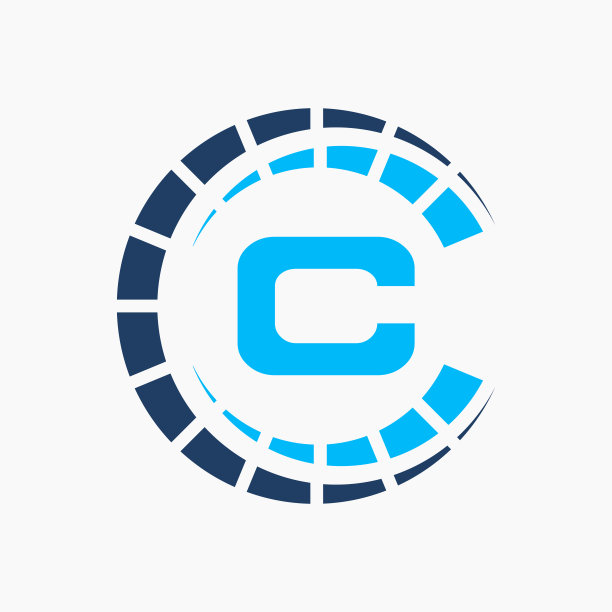 汽车标志上的字母C速度概念。跑车符号为汽车服务，汽车修理与速度计图标图片下载