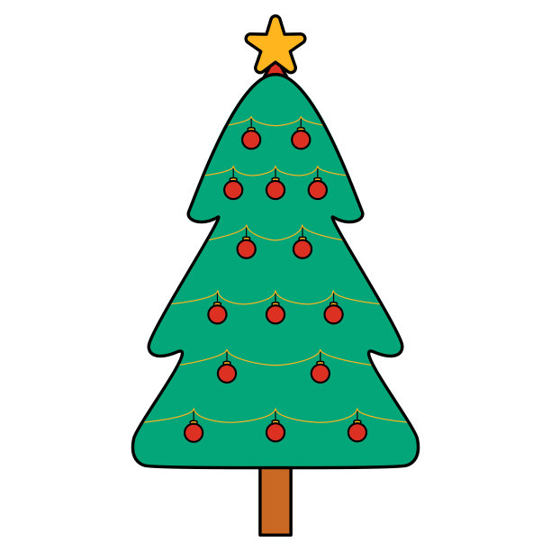 一棵圣诞树被隔离在白色的背景上，在一个丰富多彩的圣诞节概念中，图1图片下载