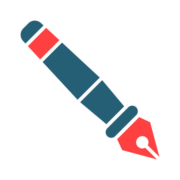 钢笔字形两色图标为个人和商业用途。图片下载