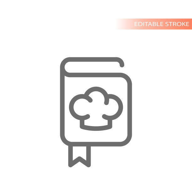 烹饪书，食谱线矢量图标图片下载