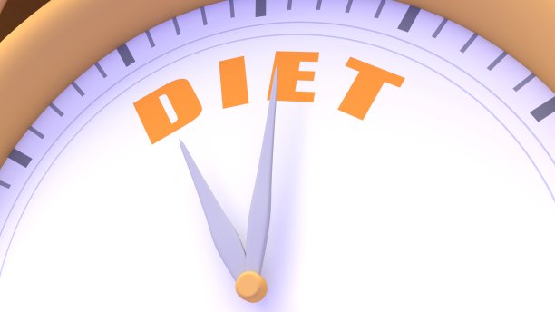 健康饮食，营养饮食理念。表上的节食词。励志励志的积极文本。三维渲染图片下载