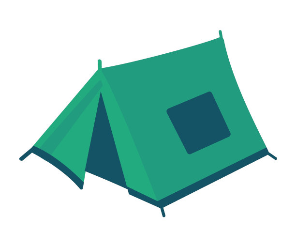 帐篷野营图标。帐篷帐篷适合生活在森林里的家庭度假活动图片下载