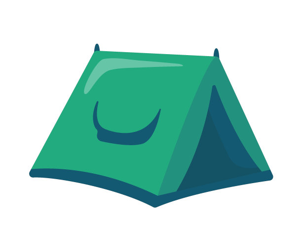 帐篷野营图标。帐篷帐篷适合生活在森林里的家庭度假活动图片下载