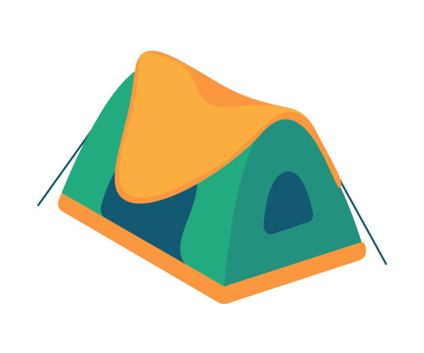 帐篷野营图标。帐篷帐篷适合生活在森林里的家庭度假活动图片下载