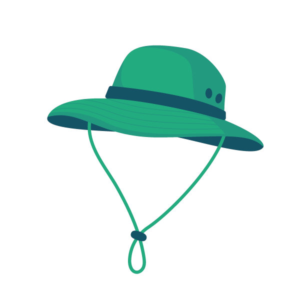 登山帽，保护远足者免受日晒雨淋。露营活动创意图片下载