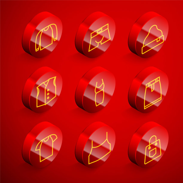 集线毛衣，男子内裤，无边帽，马甲，女子连衣裙，裙子，t恤和女性作物顶部图标。向量图片下载