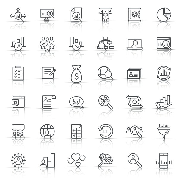 全球货币图标设置在平面风格。白色孤立背景上的全局信息矢量插图。金融数据业务概念。图片下载