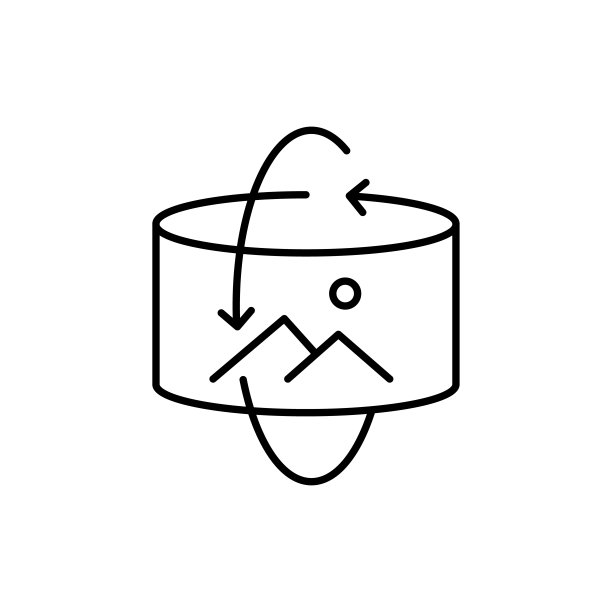 360全景线图标。智能手机的VR和AR技术应用程序。虚拟现实未来技术概念。矢量图图片下载