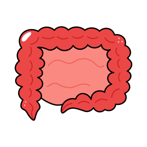 肠道的性格。矢量手绘传统卡通复古，复古，卡哇伊人物插图图标。孤立在白色背景上。肠品格观图片下载