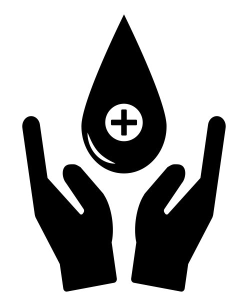 保护生命图标插图，黑色在白色背景图片下载