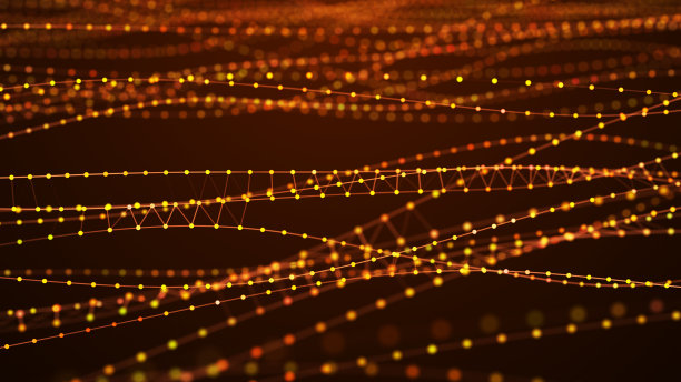 用线连接的点网。DNA扭曲结构。分子抽象背景。3 d渲染。图片下载