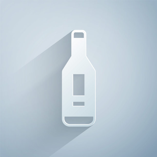 剪纸医学数字体温计的医疗检查图标孤立的灰色背景。纸艺风格。向量图片下载