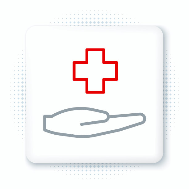 线交叉医院医学图标孤立的白色背景。急救。诊断的象征。医药标志。色彩缤纷的轮廓概念。向量图片下载