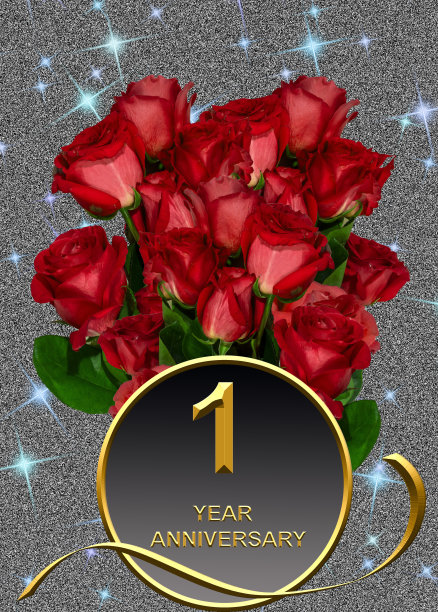 3d插图，1周年纪念。节日背景上的金色数字。周年庆典、派对的海报或卡片图片下载