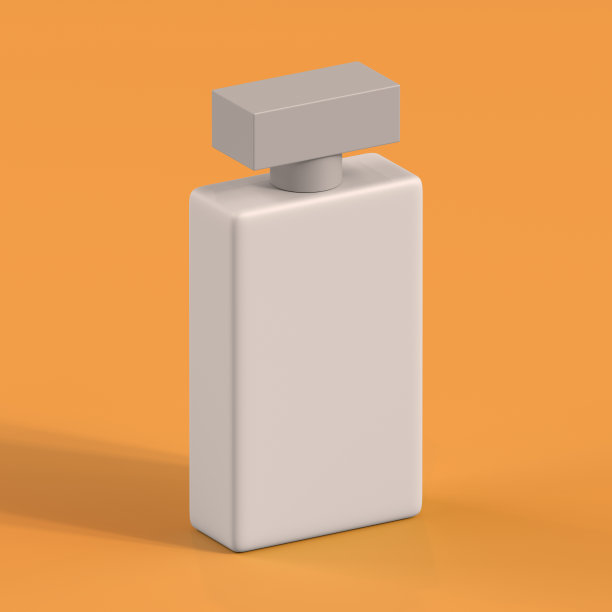 单色瓶在橙色背景，3d渲染图片下载