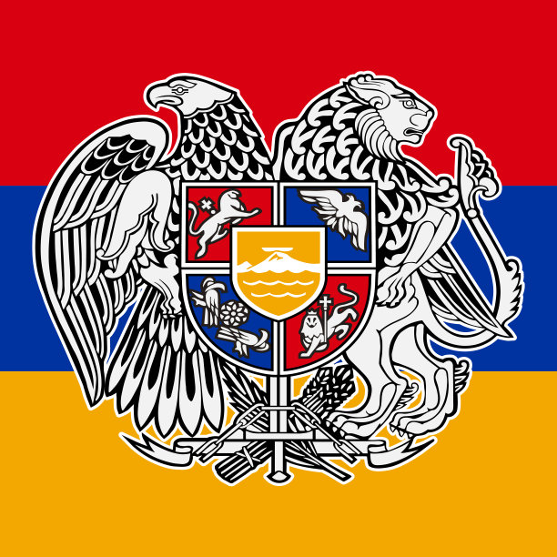 亚美尼亚的外套或纹章。官方颜色的亚美尼亚国家象征。模板图标。抽象矢量图图片下载