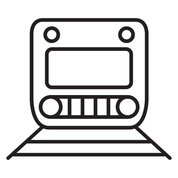 地铁图标。地铁机车前视图。电动列车外形。图片下载