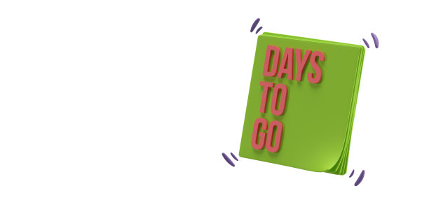白色背景文字“Days To Go”图片下载