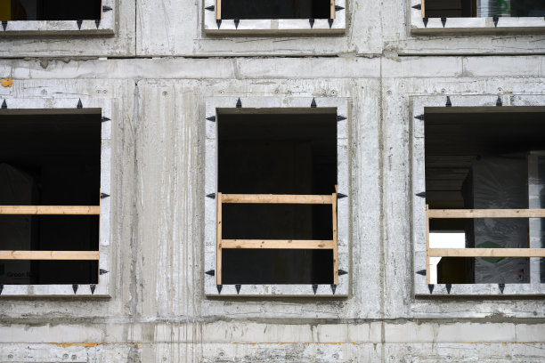 施工现场混凝土墙面粗糙图片下载