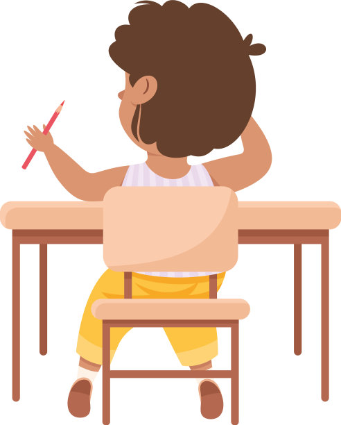 可爱的男孩小学生在教室里坐在课桌上图片下载