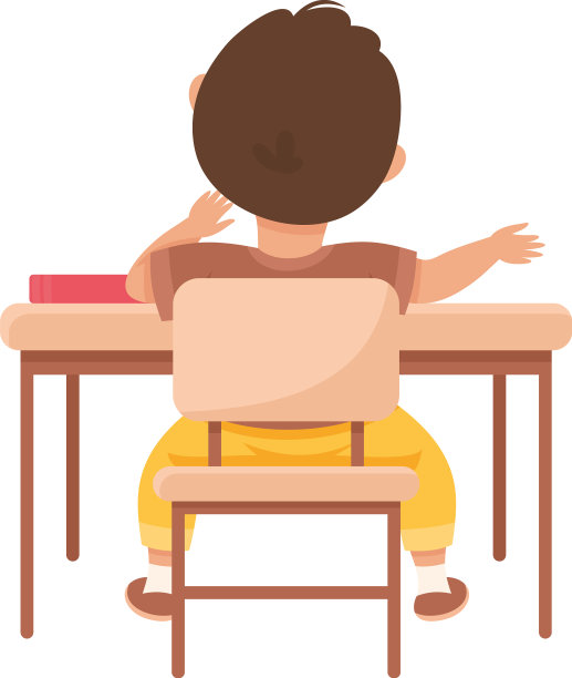 可爱的男孩小学生在教室里坐在课桌上图片下载