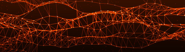 由明亮的点和线组成的网络。抽象的多点动态波。数字的背景。3 d渲染。图片下载