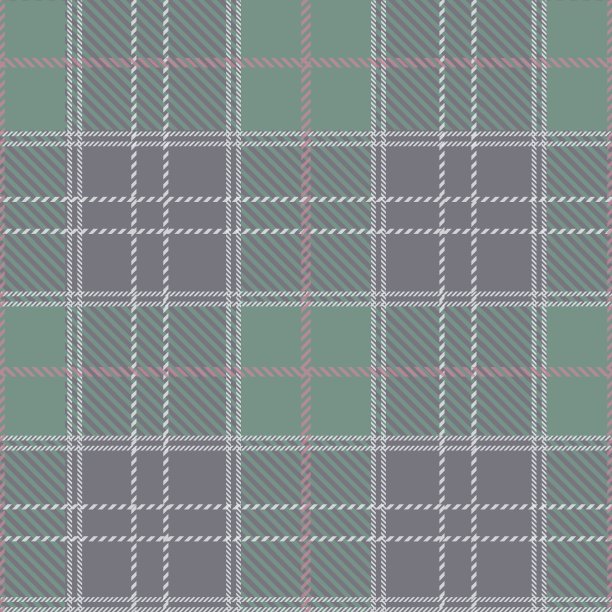 格子呢无缝图案，灰色和绿色图片下载