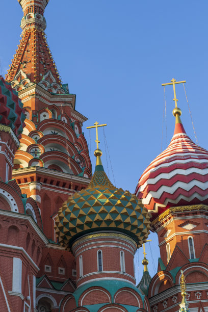 拍摄圣巴西尔大教堂的圆顶。具有里程碑意义的图片下载