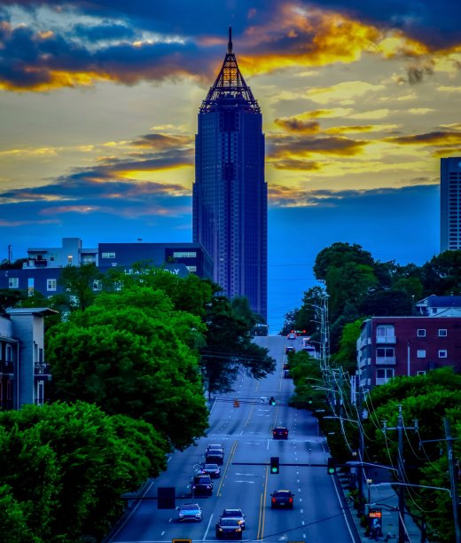 亚特兰大中城的日落图片下载