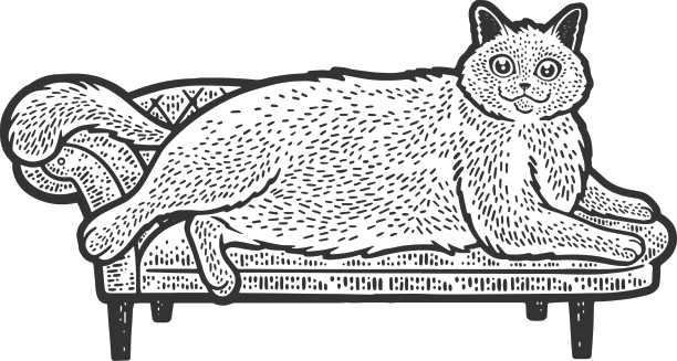 沙发上的肥猫奥斯曼素描图片下载