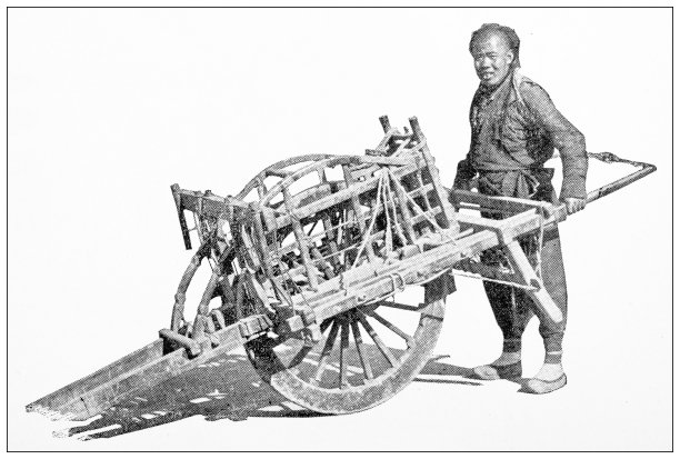 中国古董旅行照片:运货手推车图片下载