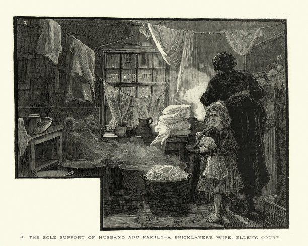 砖瓦匠的妻子，艾伦宫，伦敦东区，19世纪图片下载