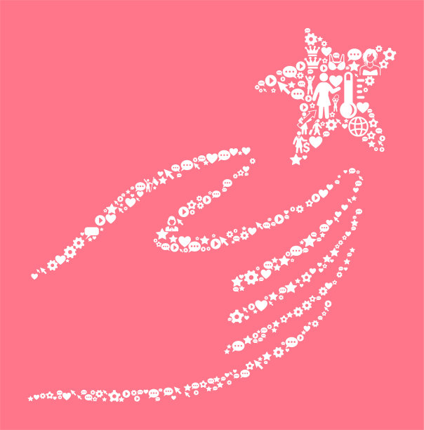 手握明星妇女权利和女孩的力量图标模式图片下载