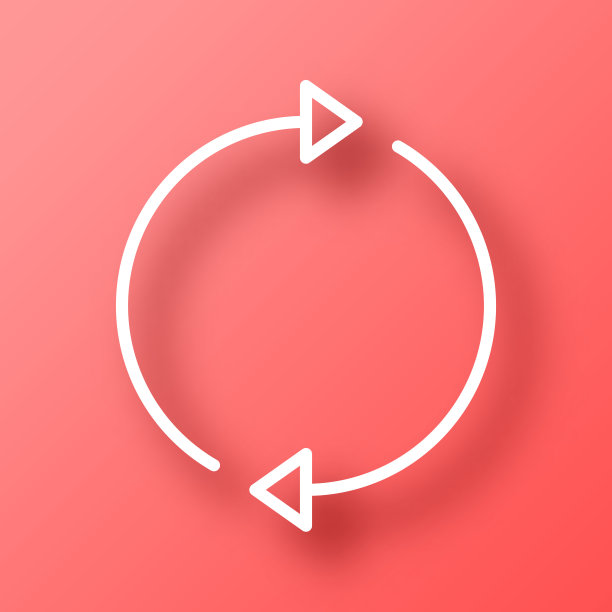 刷新。图标在红色背景与阴影图片下载