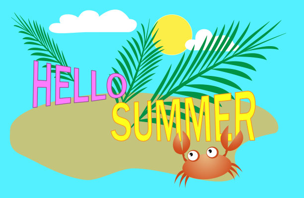 你好，夏天的旗帜设计。图片下载