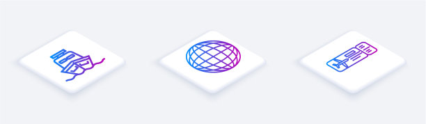 设置等距线、船、地球和航空公司图片下载