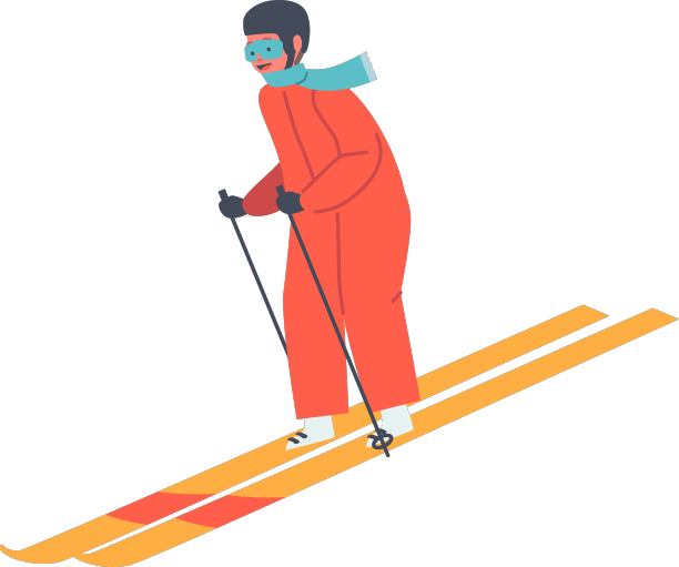 孩子活跃业余时间小男孩滑雪图片下载