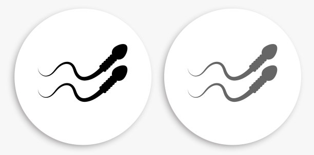 精子细胞黑白圆形图标图片下载