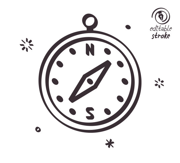 有趣的线条插图为地理方向图片下载