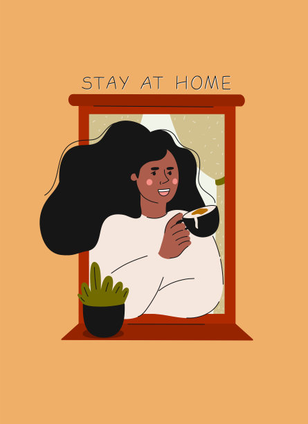 新常态概念，卡通风格矢量插图图片下载