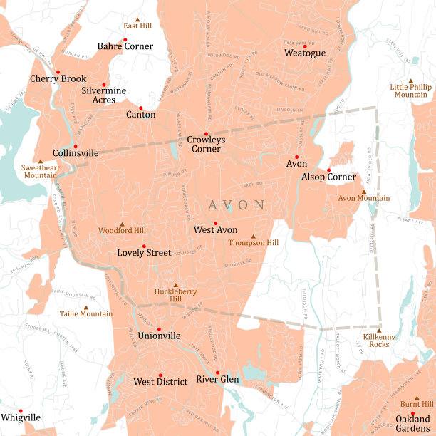 CT哈特福德埃文矢量路线图图片下载
