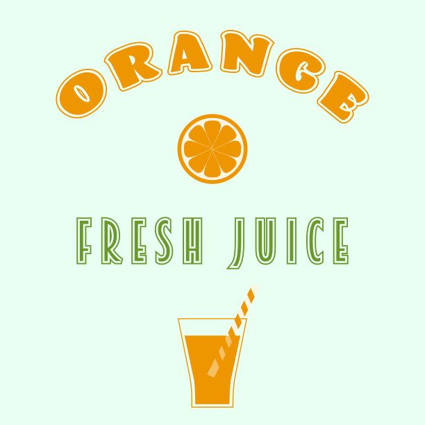 橙汁标签设计系列素食和健康饮料图片下载