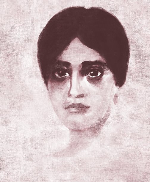 一个有着地中海文化中光滑黑发的女人的风景肖像，仿古风格图片下载