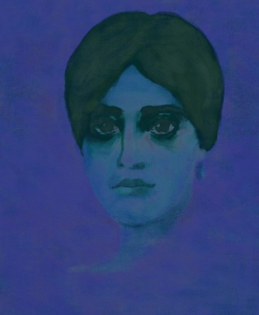 一个有着地中海文化中光滑黑发的女人的风景肖像，仿古风格图片下载