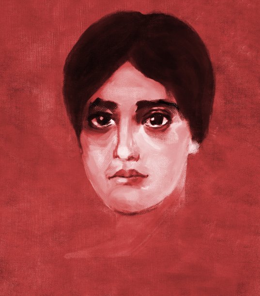 风景肖像一个女人光滑的黑色头发地中海文化风格化古色古香的风格图片下载