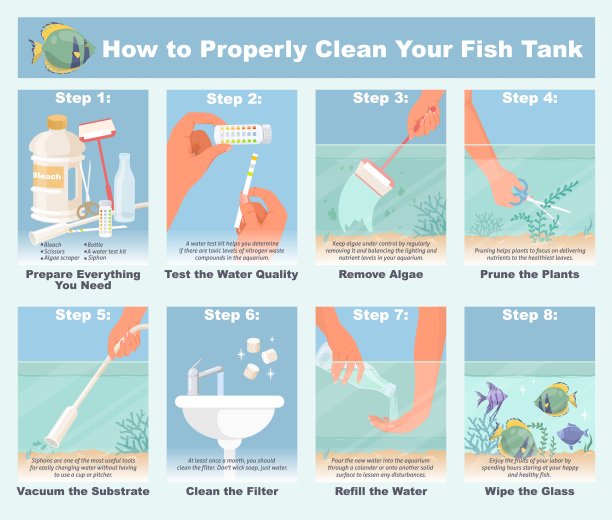 如何正确清洗鱼缸分步信息图图片下载
