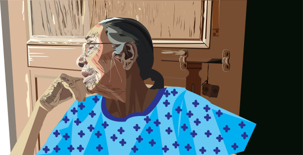 老妇人回忆过去图片下载