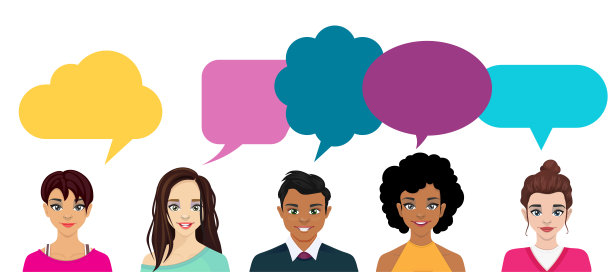 卡通人物与语音泡泡头像图标集图片下载