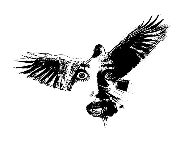 多次暴露乌鸦和女人的恐惧表情图片下载