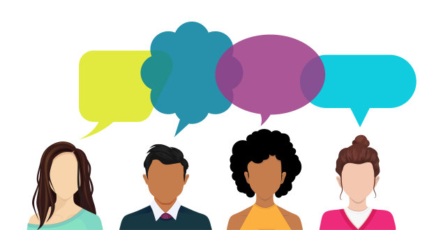 卡通人物与语音泡泡头像图标集图片下载